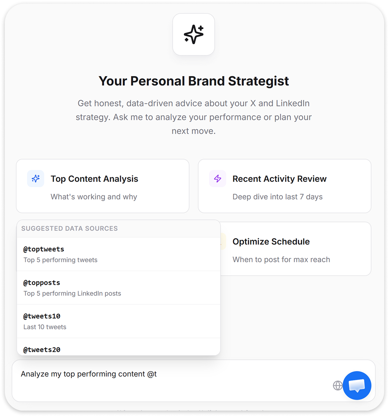 Your personal brand coach, built into your workspace.